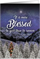 Christmas Quotes Acts 20:35 with Biblical Holiday Words For the Soul card