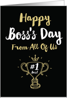 Happy Boss’s Day From All with Work Themed Wishes For Your Employer card