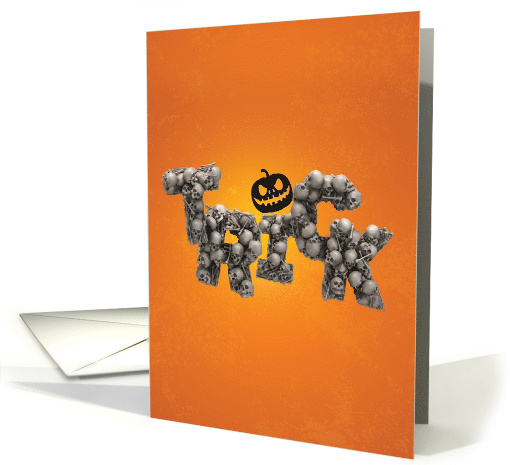 Trick Spooky Scary Skulls Word Halloween Greeting card (1542478)