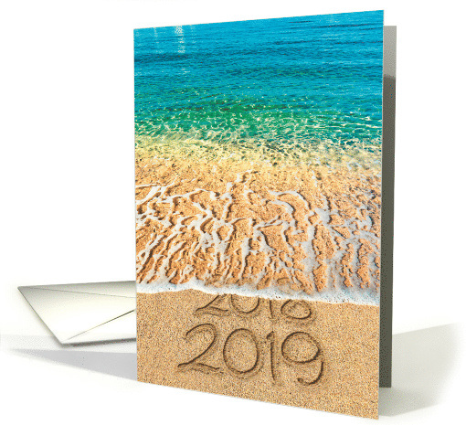 Sands of Time: New Year Greeting Card with Tides Washing... (1542482)
