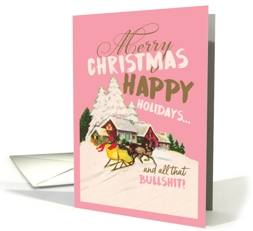 Season's Bullshit Humor Christmas Card Showing Vintage... (1543916)