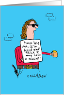 Blind Mullet Hilarious Hair Birthday Card Featuring by John Callahan card