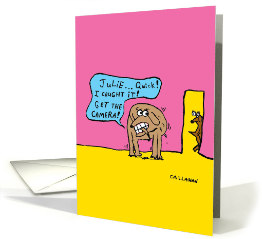 Caught Tail: Hilarious Dog Birthday Greeting Card by John... (1544598)