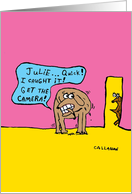 Caught Tail: Hilarious Dog Birthday Greeting Card by John Callahan card