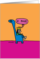 Tiny Ruler: Hysterical King Birthday Greeting Card by John Callahan card