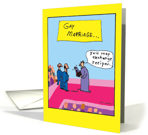 Gay Marriage Exchange: Humorous Recipe Wedding Congratulations card