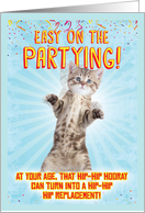 Hip Hip Hooray Hilarious Get Well Card Showing an Adorable Kitty card