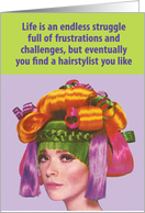 Hair Stylist Funny Thank You Card Showing a Fabulous Lady card