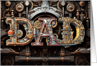Dad Letters Steampunk Gears Father’s Day card
