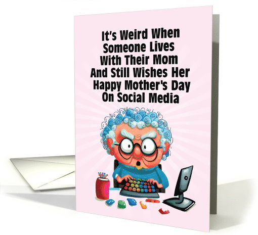 Lives With Mom Mother's Day card (1820372)