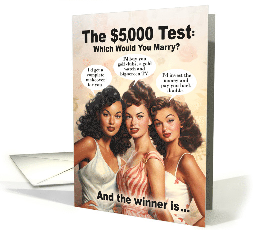 Birthday Test Winner Beautiful Women Big Tits Humor card (1821624)