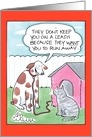 Cat Leash Humor Card