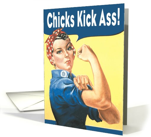 Chicks Kick Ass Humor card (994579)