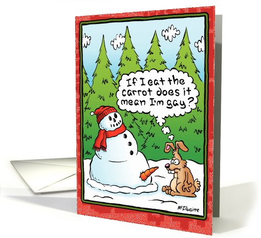 Eat The Carrot Funny Holiday card (994637)