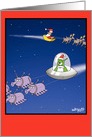 Alien Santa Humor Christmas Card