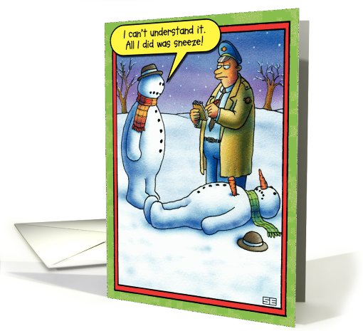 Snowman Sneeze Funny card (994661)