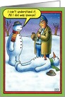 Snowman Sneeze Funny Card