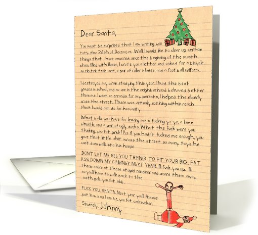 Dear Santa Funny Christmas card (994727)