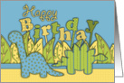 Cute Patterned Dinosaur Child Birthday Card
