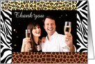 Wedding Thank You for the Gift Photo Card - Safari Animal Print card