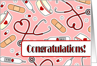 Nurse Graduation Congratulations - Pink card