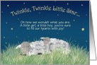 Gender Reveal Party Cute Sleeping Sheep - Twinkle Twinkle Little Star card
