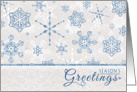 Elegant Blue & Silver Snowflake Glitz Season’s Greetings Holiday Card