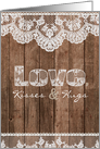 Rustic Wood and Lace - Love, Kisses & Hugs - Valentine’s Day Card