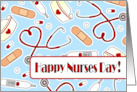 Cute Medical Supplies Happy Nurses Day Card - Blue card