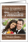 Rustic Wood and Lace Wedding Our Heartfelt Thanks Photo Card