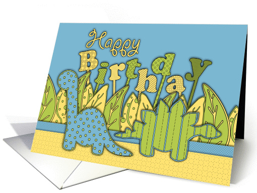 Cute Patterned Dinosaur Child Birthday card (1069489)
