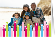 Seasons Greetings - Retro Color Palette Holiday Photo Card