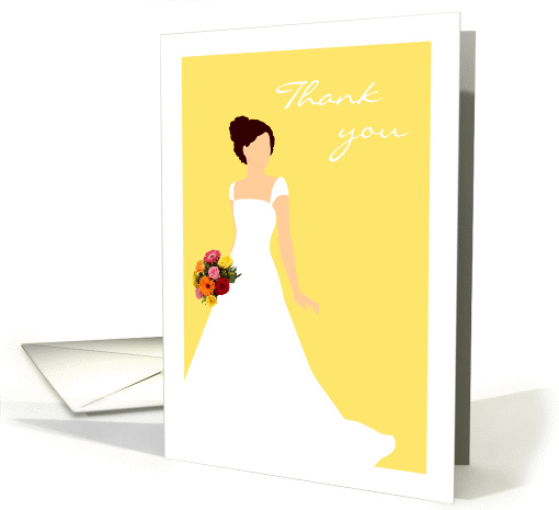 Thank You For Being in My Wedding from Brunette Bride Card Yellow card