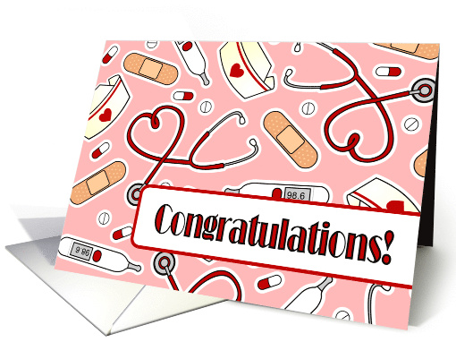 Nurse Graduation Congratulations - Pink card (1091830)