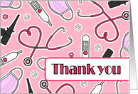 Cute Veterinarian Thank You Card Pink card