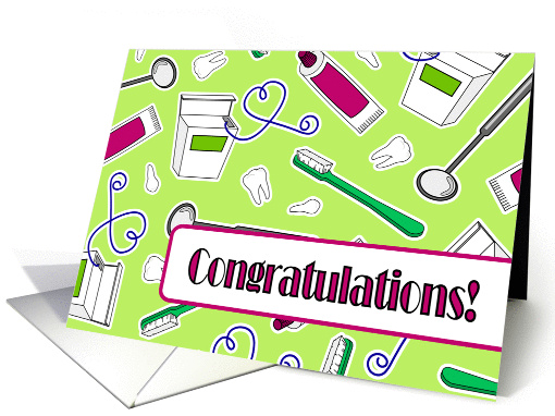 Dental Hygienist Graduation Congratulations Green card (1278042)