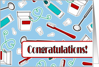 Dental Hygienist Graduation Congratulations Blue card