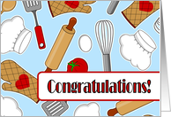 Cute Culinary Arts Degree Graduation Congratulations card