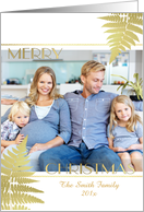 White Christmas Gold Fern Photo Card