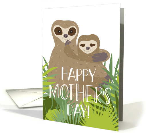 Happy Mother's Day, Cute Sloth Mom and Baby card (1568598)