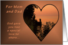Happy Anniversary for Mom & Dad, God Gives the Love, Sunset card