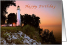 Point Aux Barques Lighthouse, Happy Birthday, Blank Card