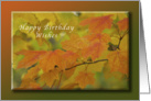 Happy Birthday Wishes, Autumn Maple Leaves card