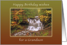 Happy Birthday Wishes for Grandson, Wagner Waterall in Autumn card