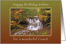 Happy Birthday Wishes for Coach, Wagner Waterall in Autumn card