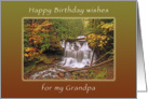 Happy Birthday Wishes for Grandpa, Wagner Waterall in Autumn card