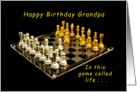 Happy Birthday Grandpa, in the Game of Life, Chess Set card