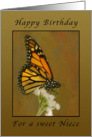 Happy Birthday Monarch Butterfly, Niece card