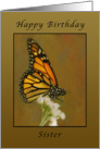 Happy Birthday Monarch Butterfly, Sister card