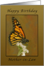Happy Birthday Monarch Butterfly, Mother-in-Law card